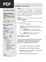 Curriculum Vitae: Pranshu Sharma