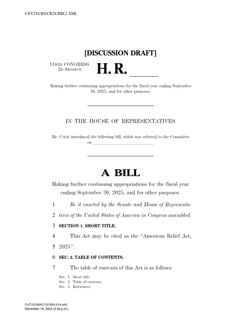 American Relief Act 2025 PDF Appropriation Bill U.S. Securities And Exchange Commission