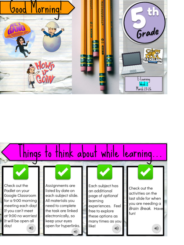 5th Grade E-Learning Week 2 Guide | PDF | Multiplication