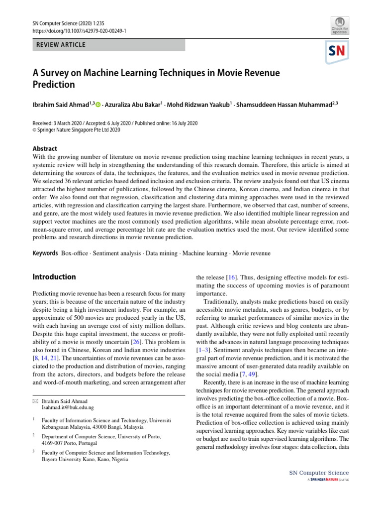 A Survey On Machine Learning Techniques | PDF | Support Vector Machine ...
