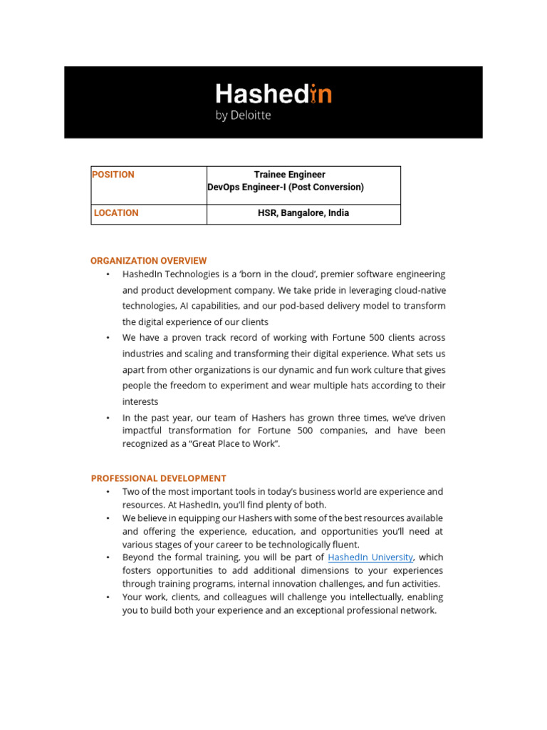 HashedIn DevOps JD 24-25 | PDF | Cloud Computing | Internet Protocol Suite