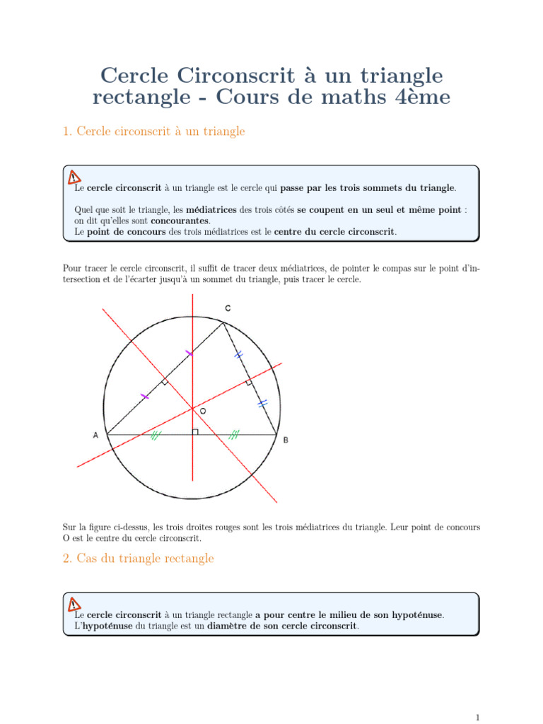 Cercle Circonscrit et Triangle Rectangle | PDF | Triangle | Cercle