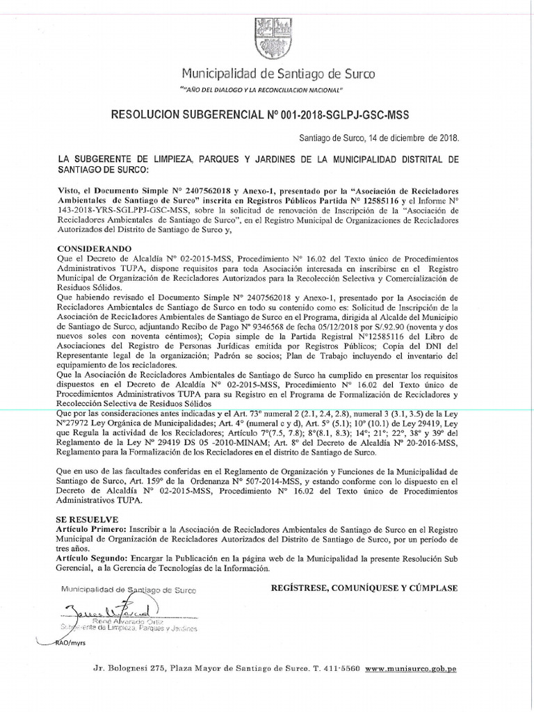 Res 001 2018 SGLPJ GSC MSS1 | PDF