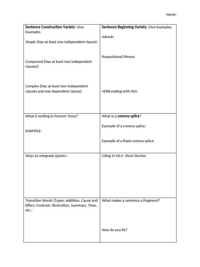 CRT Sentence Construction Guide | PDF