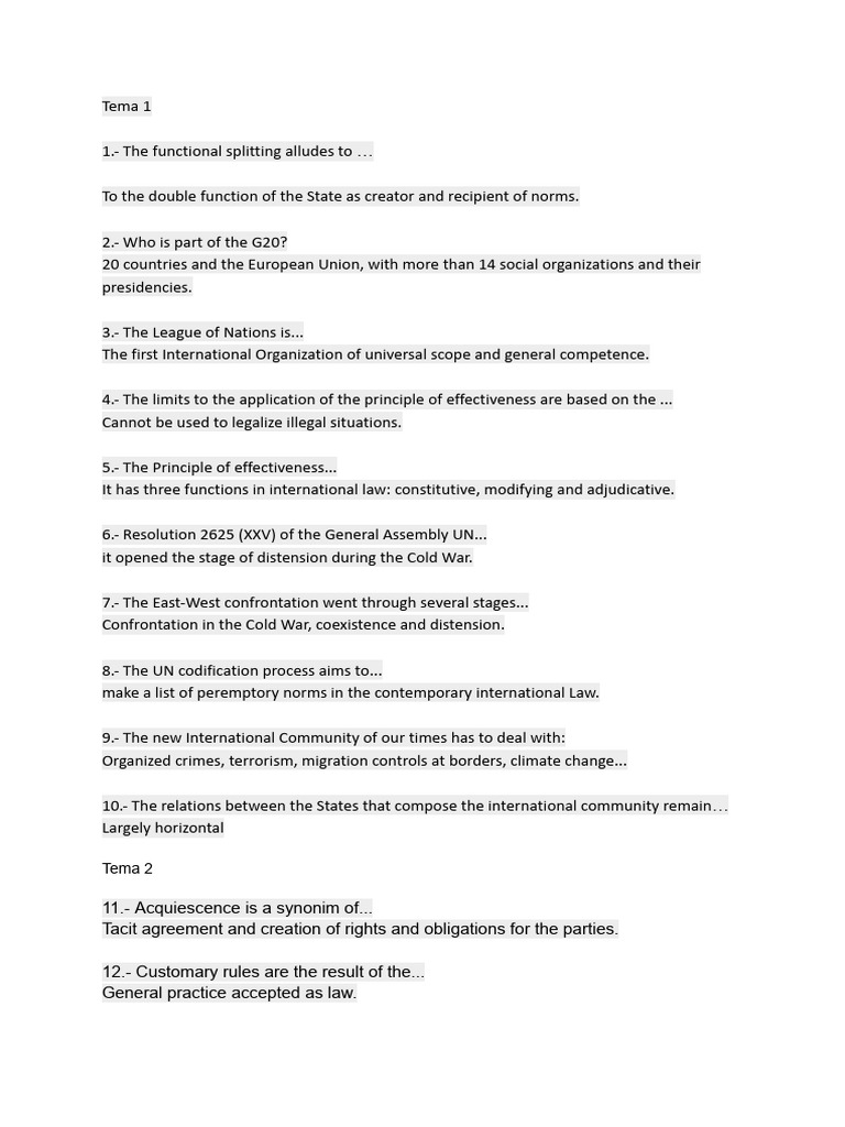 Key Concepts in International Law | PDF