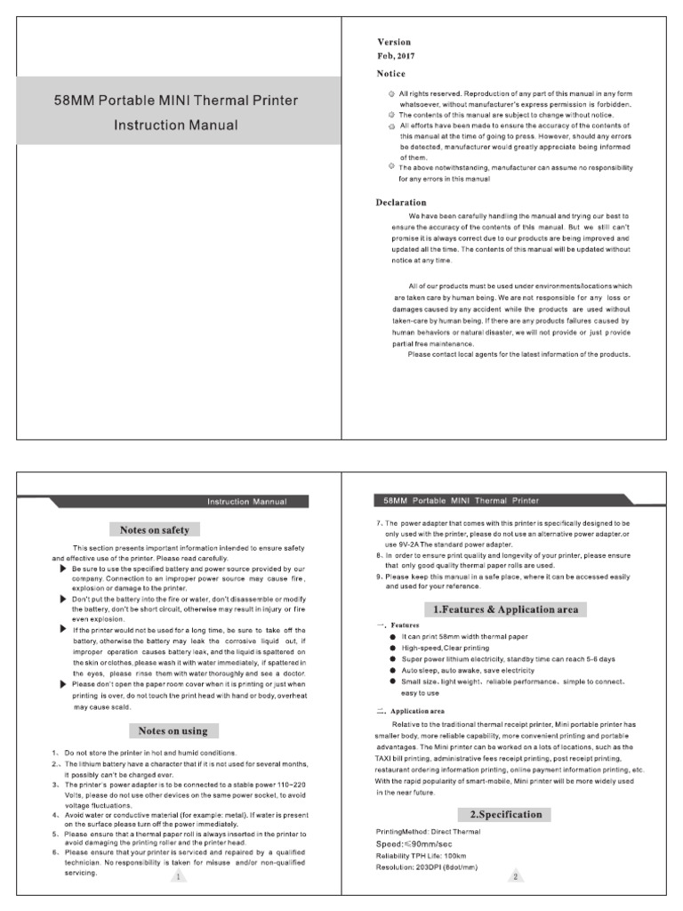 9V DC Bluetooth Printer Setup Guide | PDF
