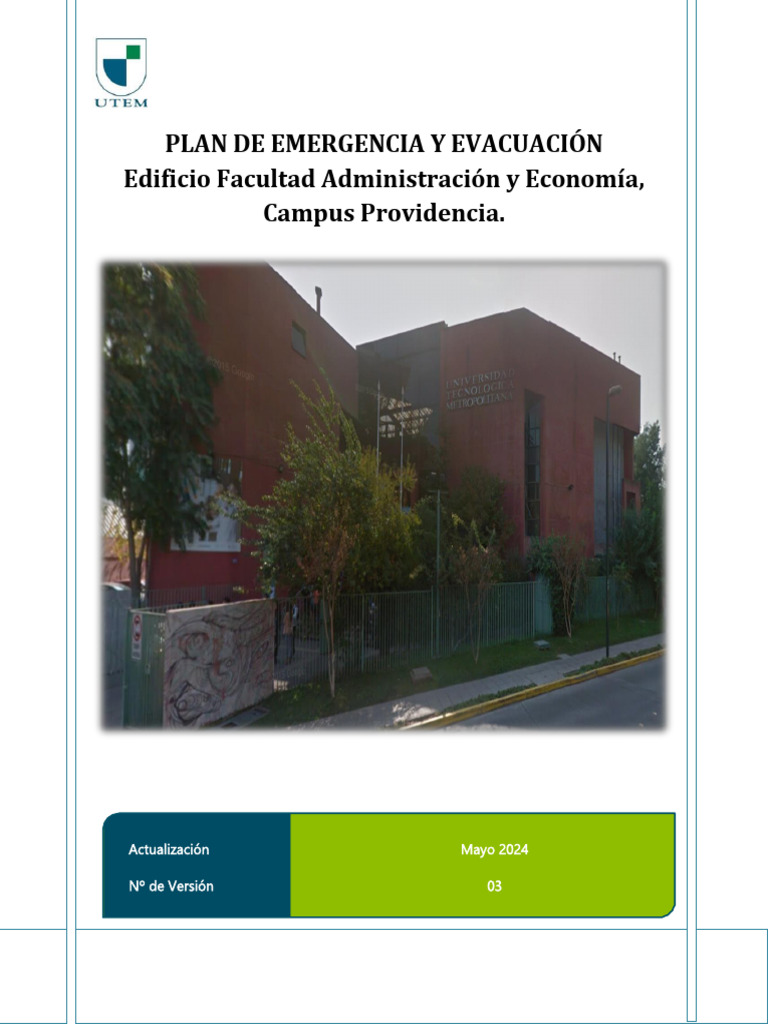 Plan de Emergencia y Evacuación UTM | PDF | Incendios | Combustibles