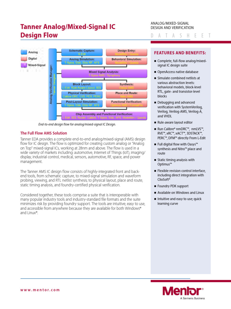 Tanner AMS IC Design Flow Overview | PDF | Mixed Signal Integrated ...