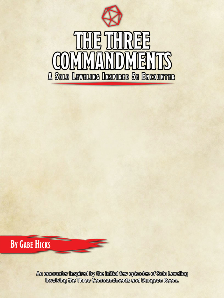 The Three Commandments (Solo Leveling Inspired) | PDF