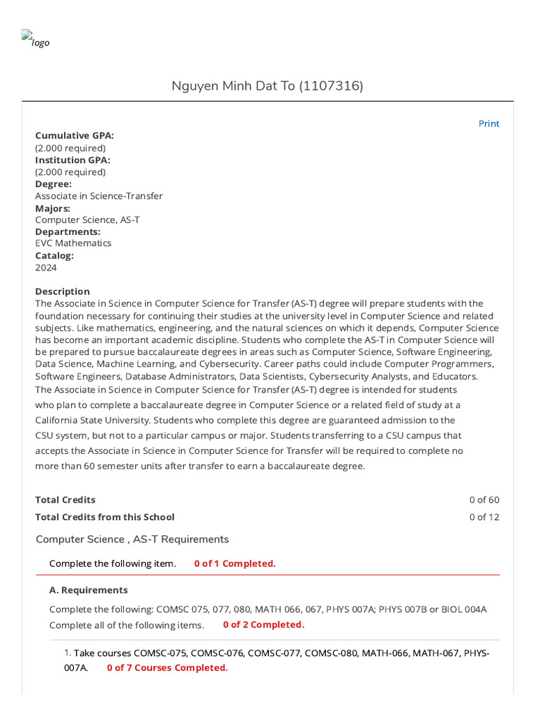 Computer Science, AS-T CSU (EVC) | PDF | Computer Science | Crimes