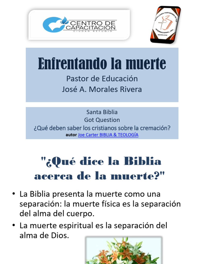 La muerte y la cremación en la Biblia | PDF | Cremación | Entierro