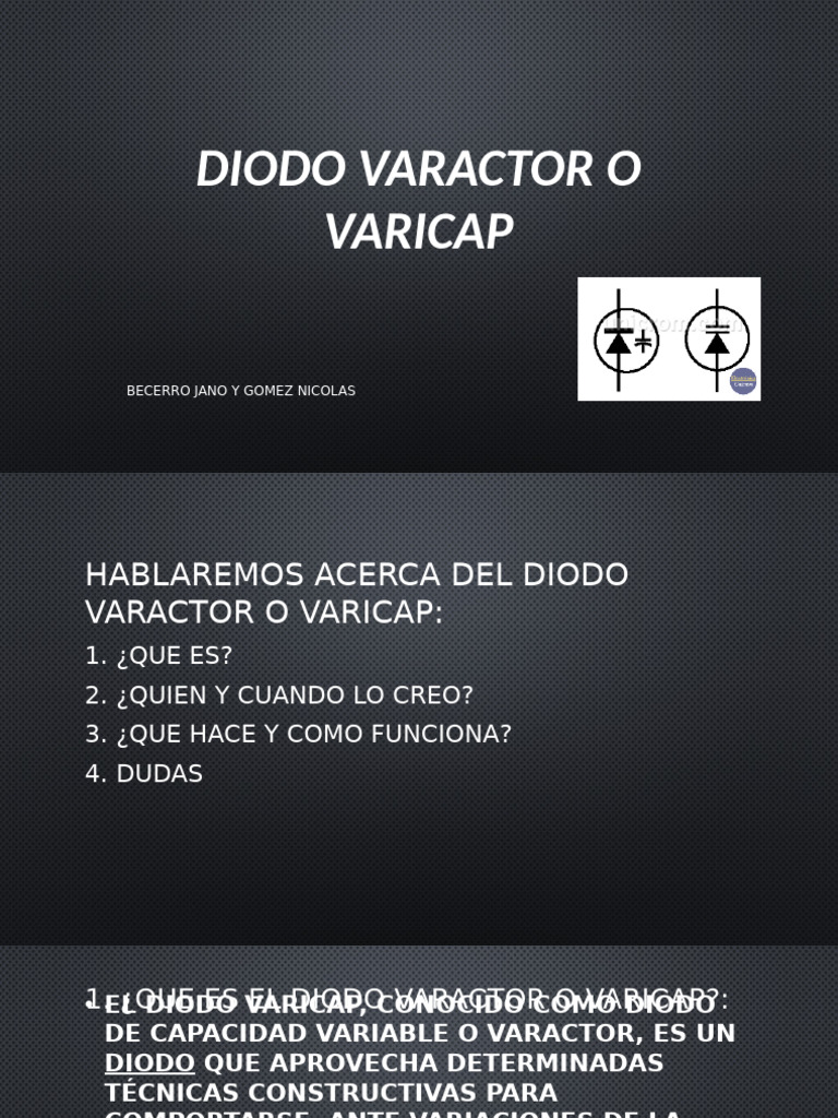 Diodo Varactor: Funcionamiento y Origen | PDF | Diodo | Condensador