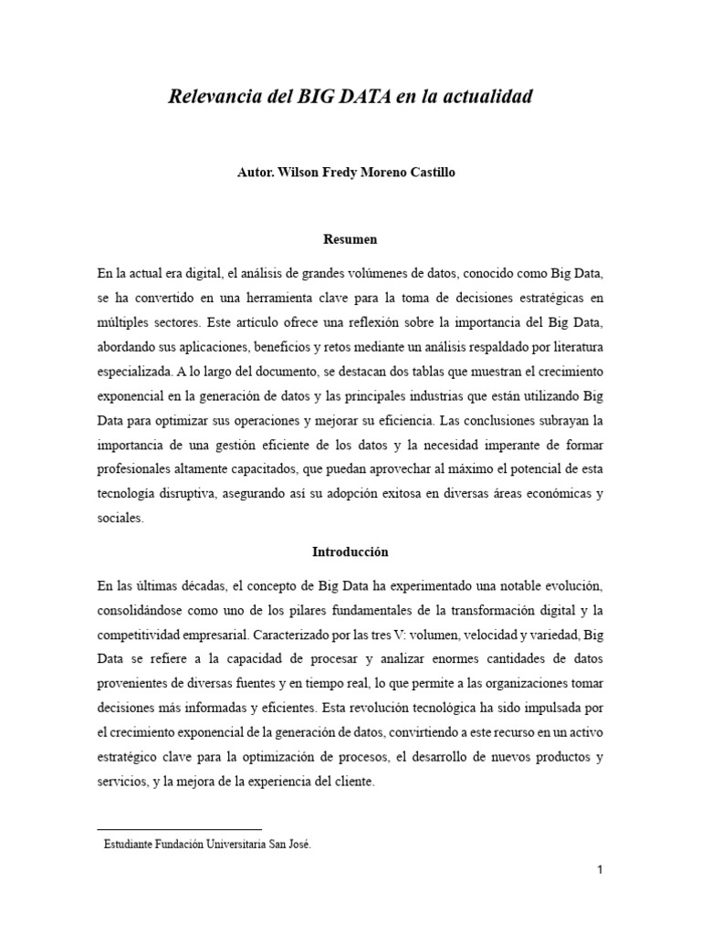 Importancia del Big Data en la Era Digital | PDF | Big Data | Internet ...