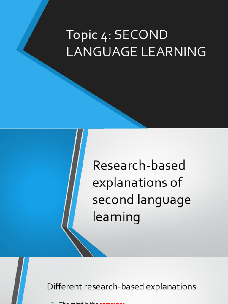 Second Language Learning Insights | PDF | Classical Conditioning ...