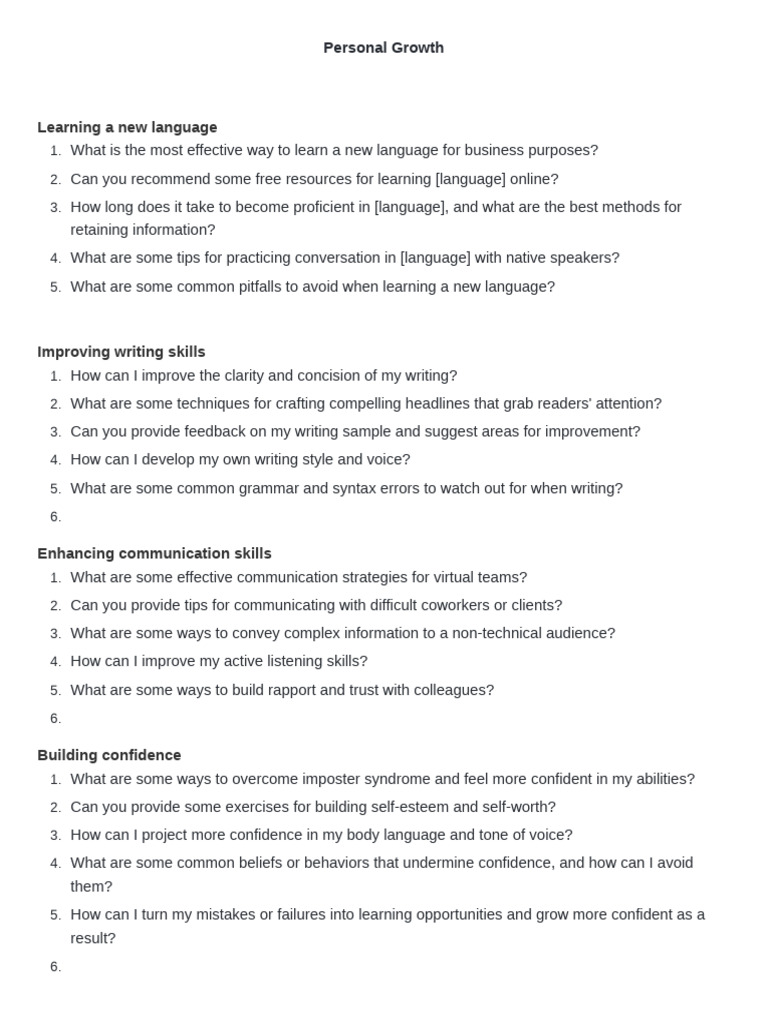Essential Skills for Personal Growth | PDF | Critical Thinking ...