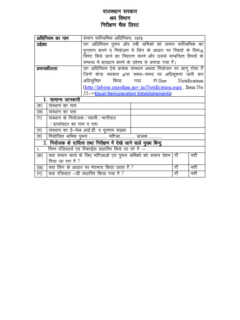 Inspection Checklist | PDF