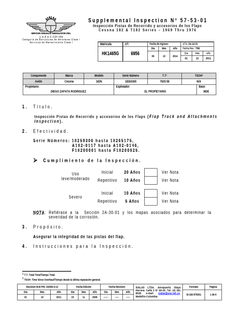 Supplemental Inspection 57 53 01 Pdf Transporte Aeroespacial