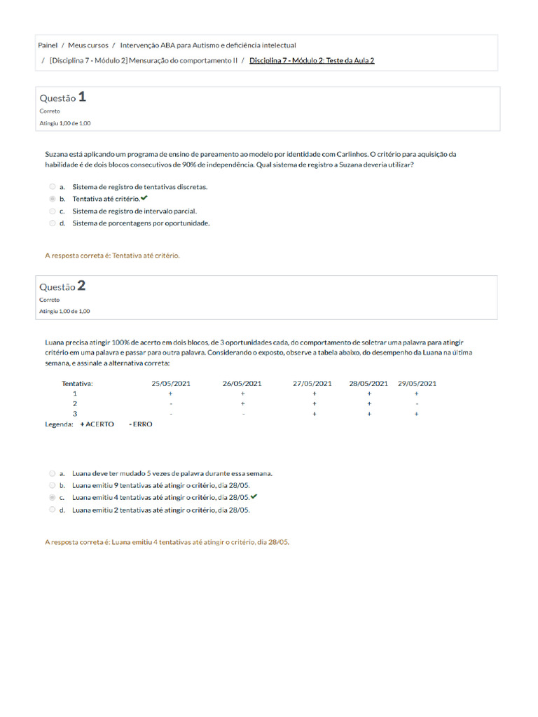 Disciplina 7 - Módulo 2 - Teste Da Aula 2 | PDF