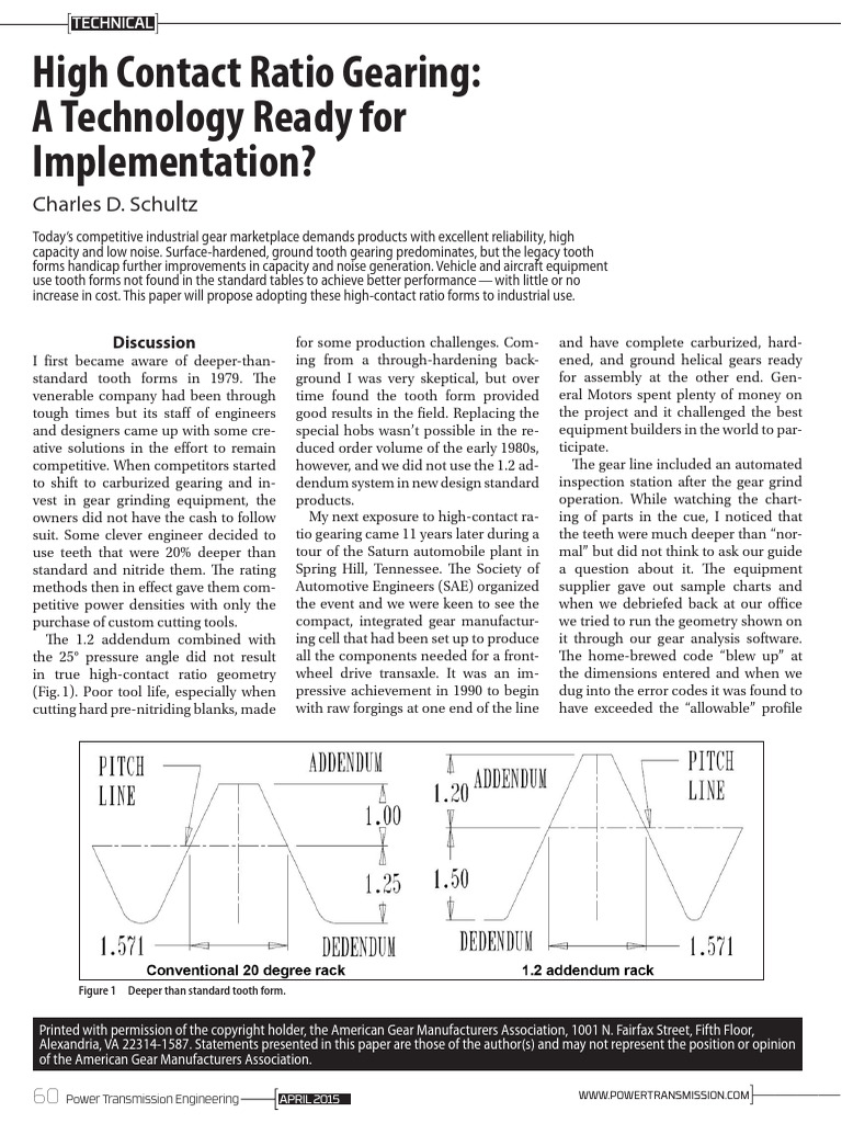 High Contact Ratio Gearing | PDF | Gear | Mechanical Engineering