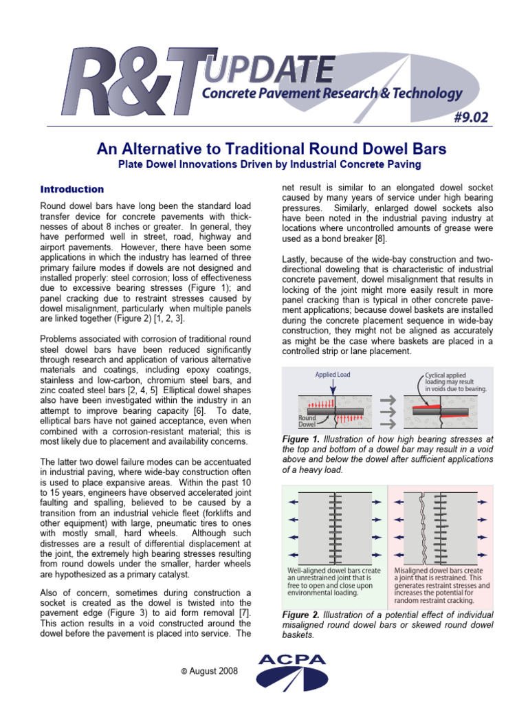 Innovations in Dowel Bar Design | PDF | Concrete | Road Surface