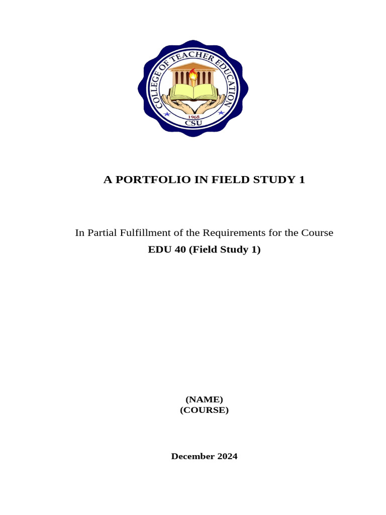 Education Field Study Portfolio | PDF