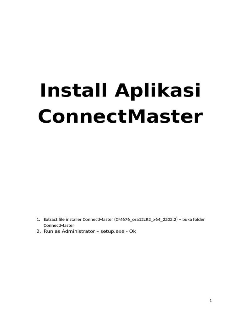 Install Aplikasi ConnectMaster | PDF