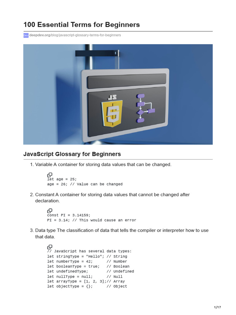 deepdev.org-100 Essential Terms for Beginners | PDF | Parameter ...