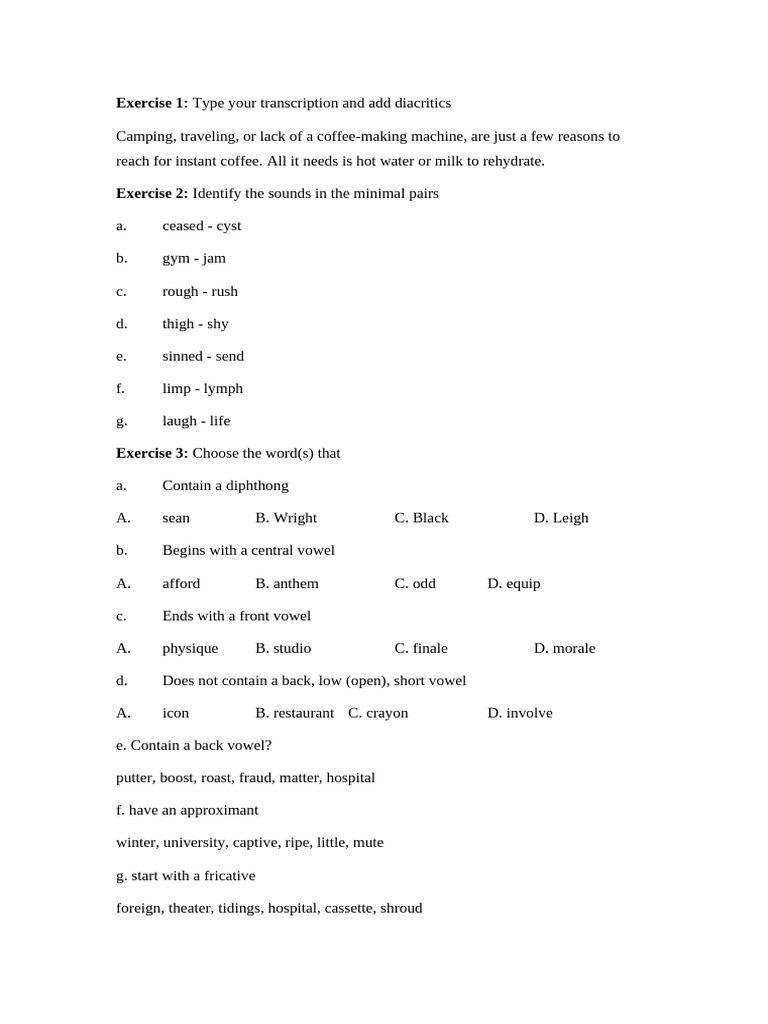 Exercise 1 | PDF