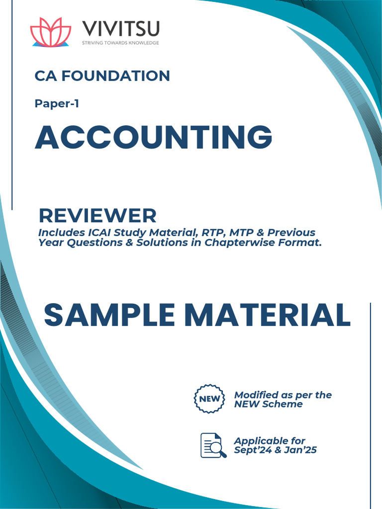 CA Foundation Accounting Study Material | PDF | Equity (Finance ...