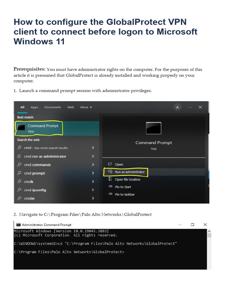 GlobalProtect - Connect Before Logon | PDF