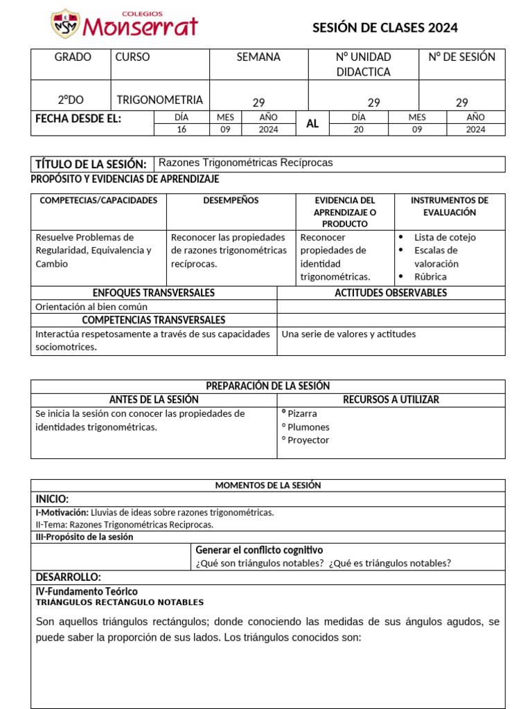 Semana 29 pdf trigonometr a evaluaci n