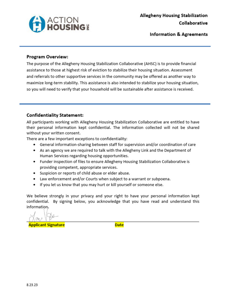Allegheny Housing Stabilization Program Guide | PDF | Confidentiality ...