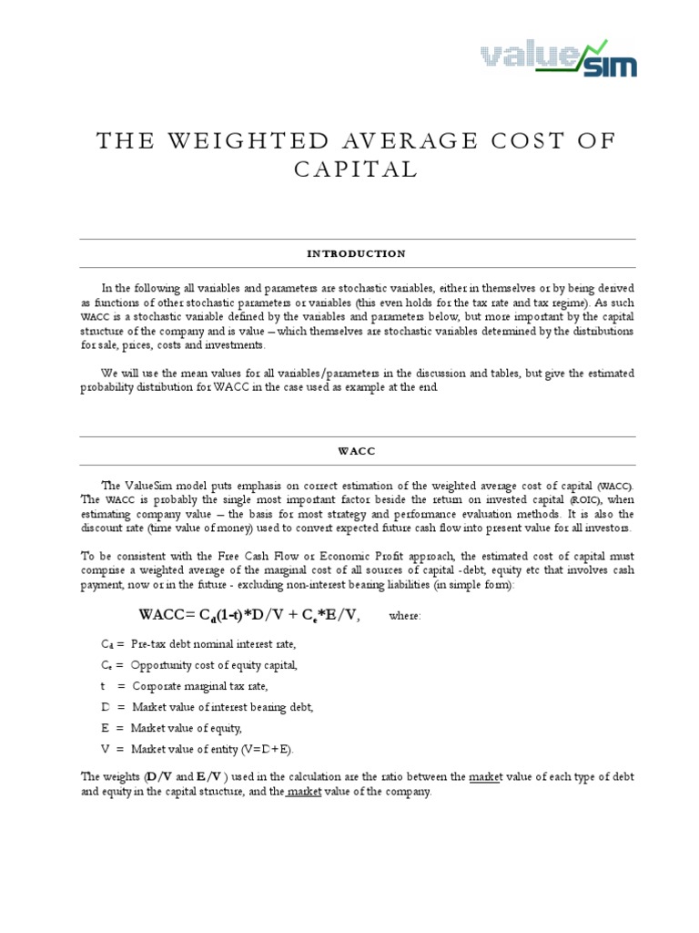 Understanding Weighted Average Cost of Capital | PDF | Cost Of Capital ...