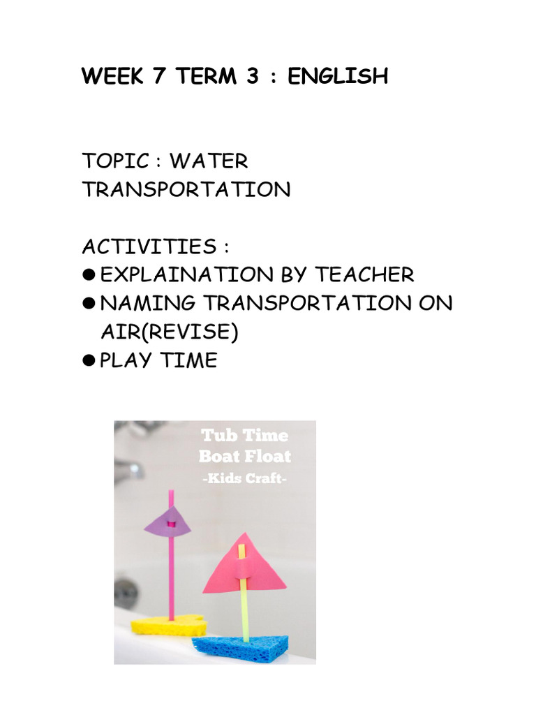 Week 7: Water Transportation Activities | PDF