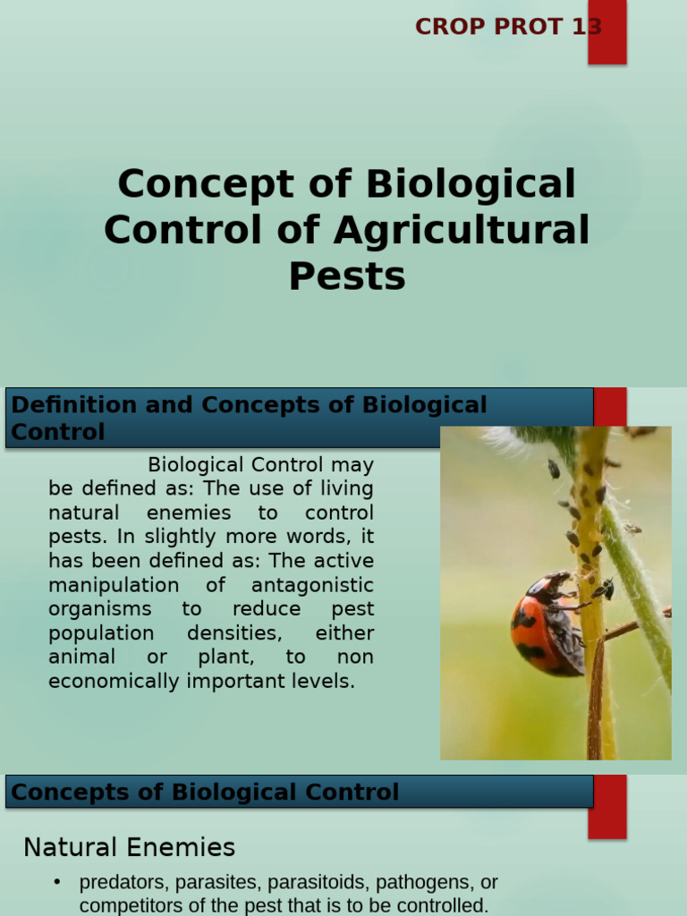 L4. Concept of Biological Control of Agricultural Pests | PDF ...
