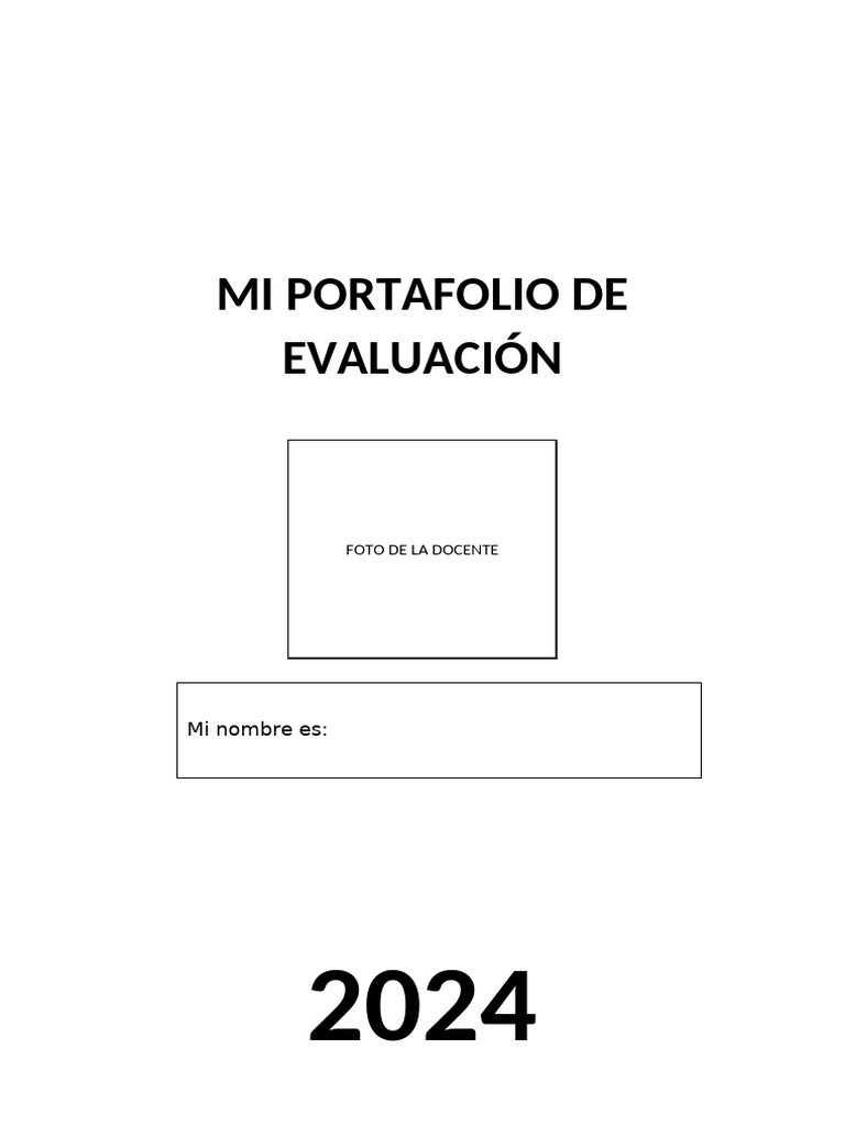 Portafolio de Evaluación Educativa 2024 | PDF