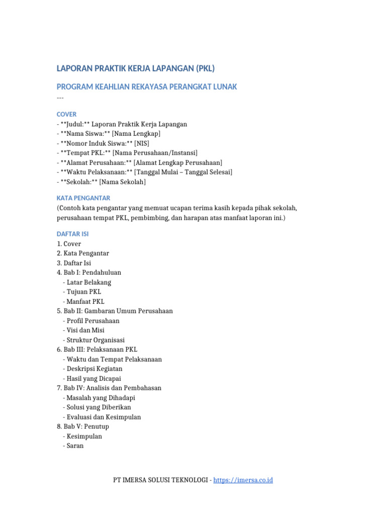 Laporan PKL Jurusan RPL SMK | PDF