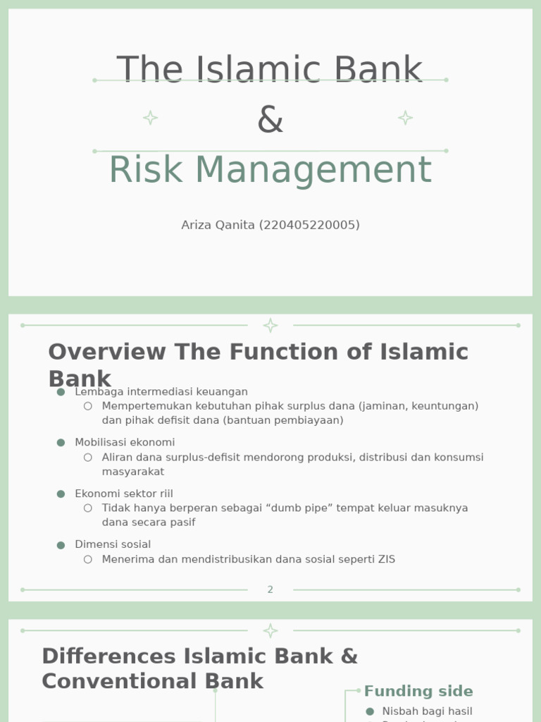 The Islamic Bank & Risk Management | PDF