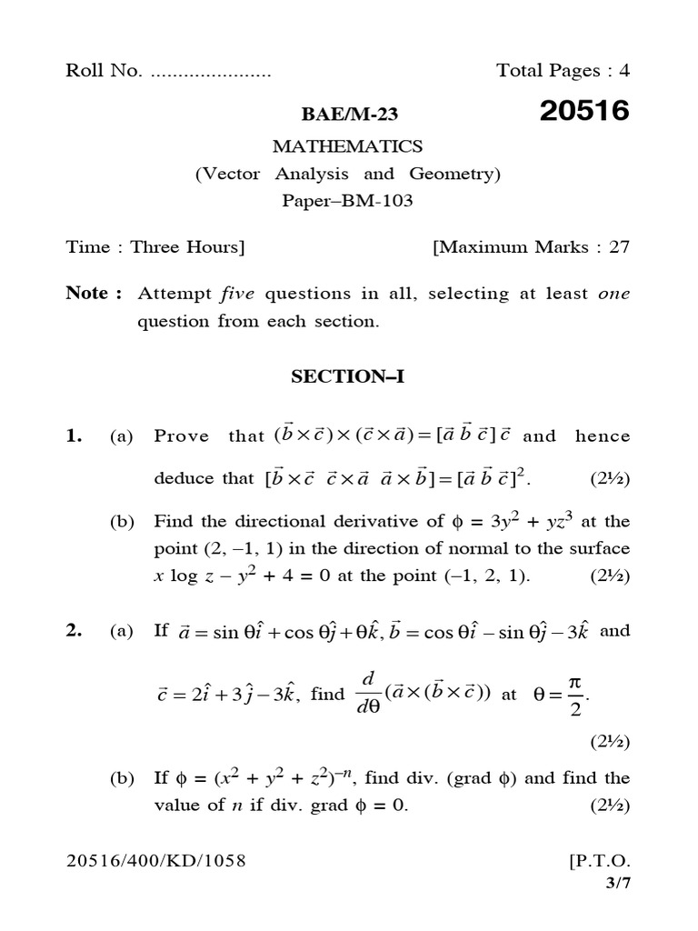 Maths Paper (Vector, Geometry) | PDF | Mathematical Physics | Euclid