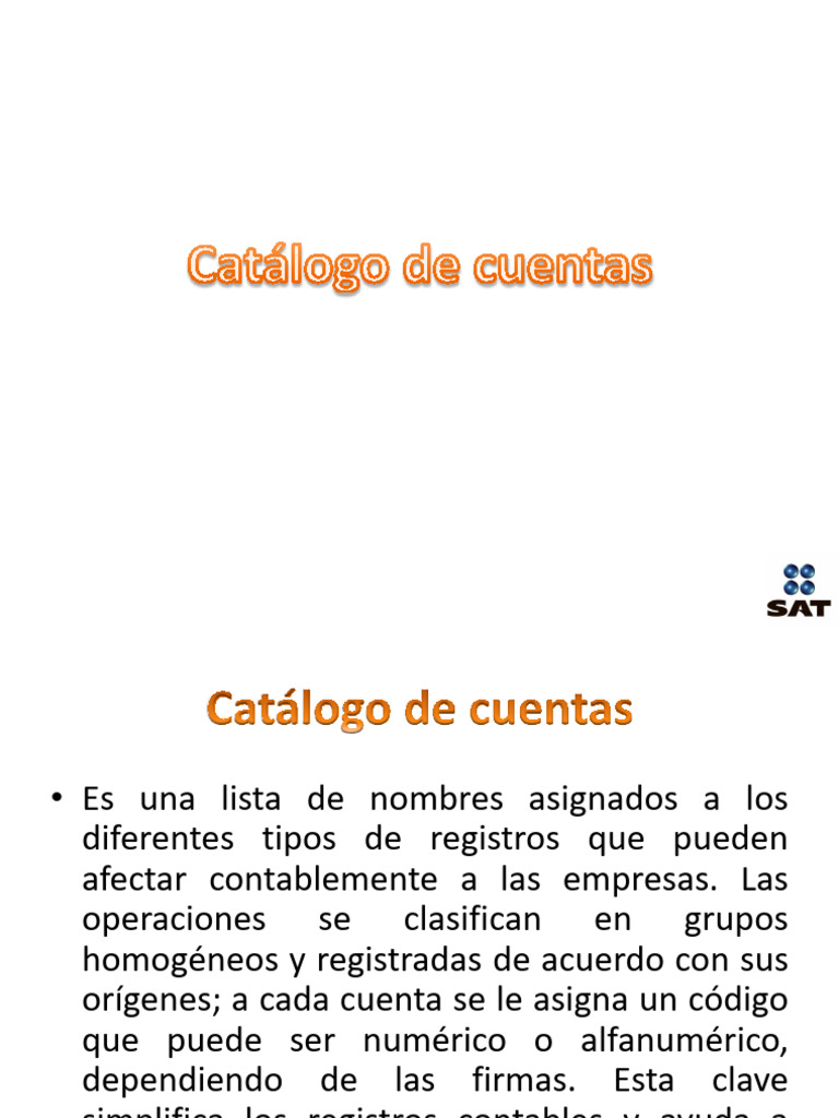 Catálogo de Cuentas Contables Eficiente | PDF | Contabilidad | Estado ...