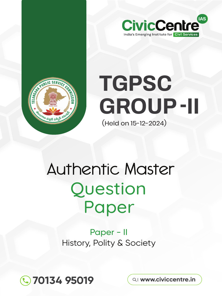 TGPSC GROUP - II Paper -II Q Paper _ CivicCentre IAS Q | PDF