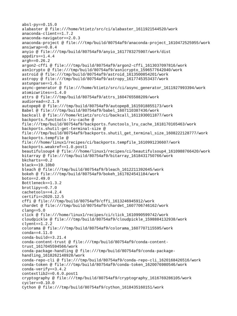 Python Package Dependencies List | PDF