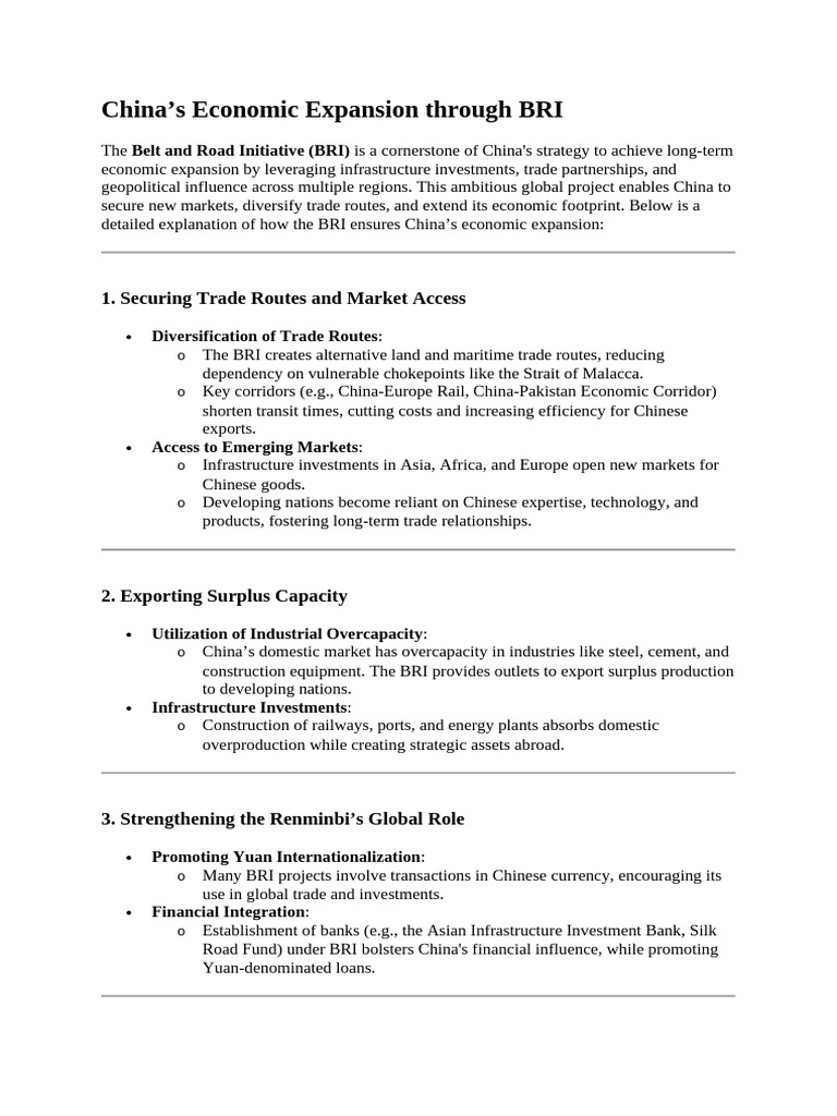China's Economic Growth via Belt and Road | PDF | China | World Politics