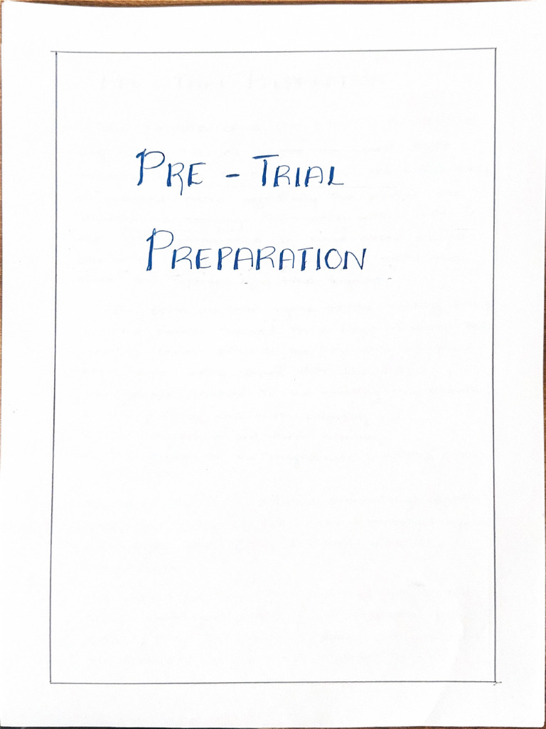 Pre Trial Preparation 1 Pdf
