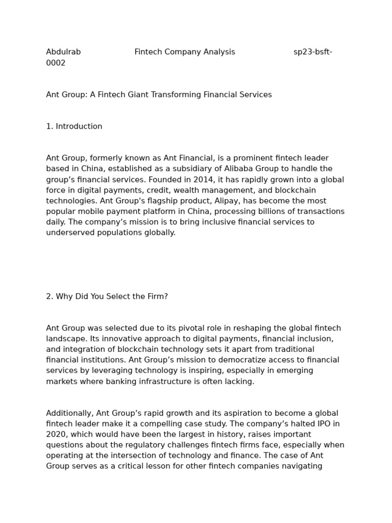 Ant Group: Transforming Fintech Services | PDF | Money | Service Industries