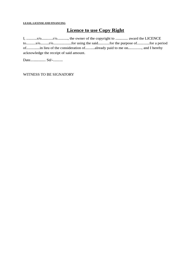 Licence To Use Copy Right | PDF