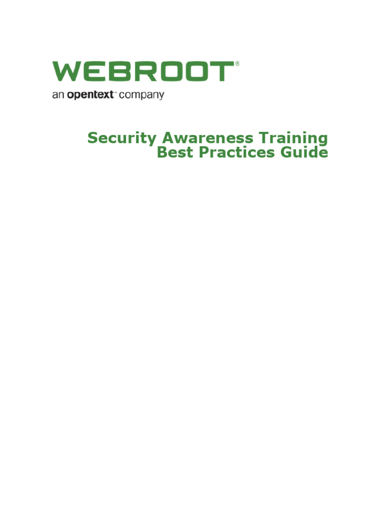SecurityAwarenessTraining BestPracticesGuide | PDF | Computer Security ...