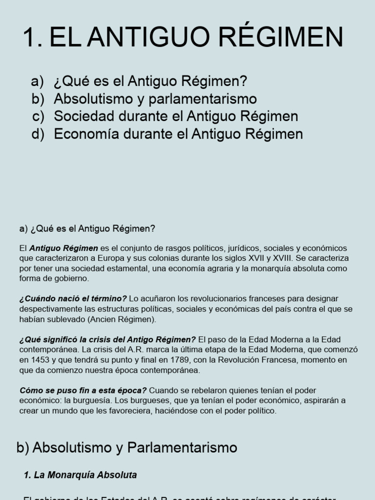 El Antiguo Régimen | PDF | Agricultura | Nobleza
