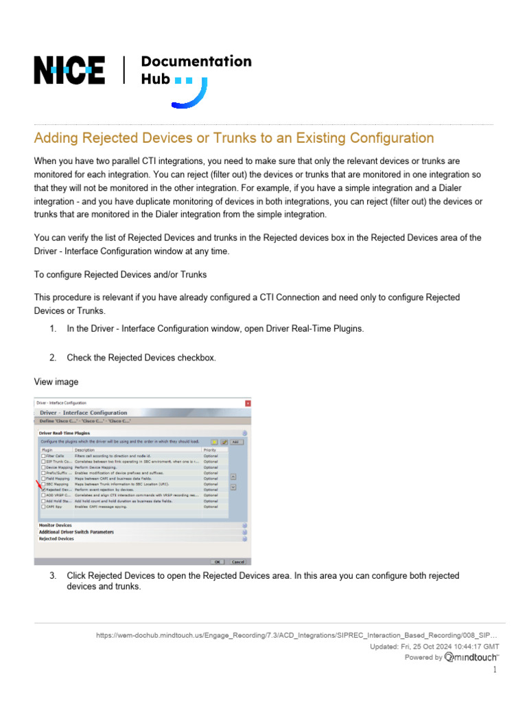 Adding Rejected Devices or Trunks To An Existing Configuration | PDF ...
