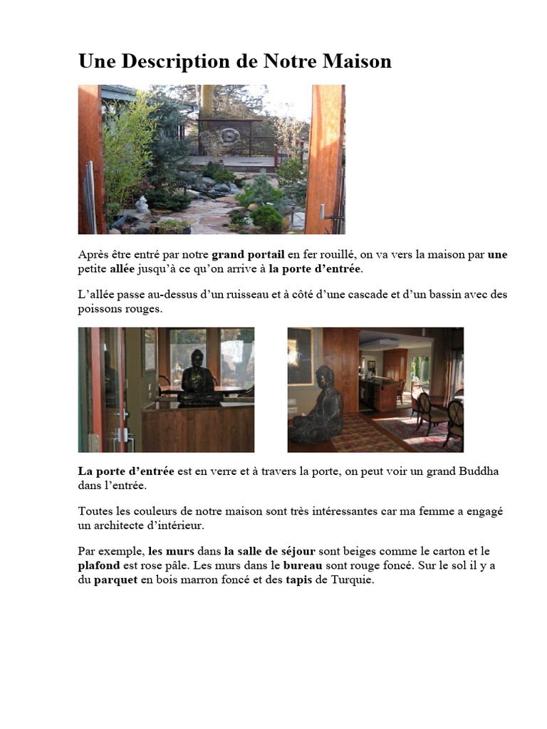 Description de Notre Maison | PDF